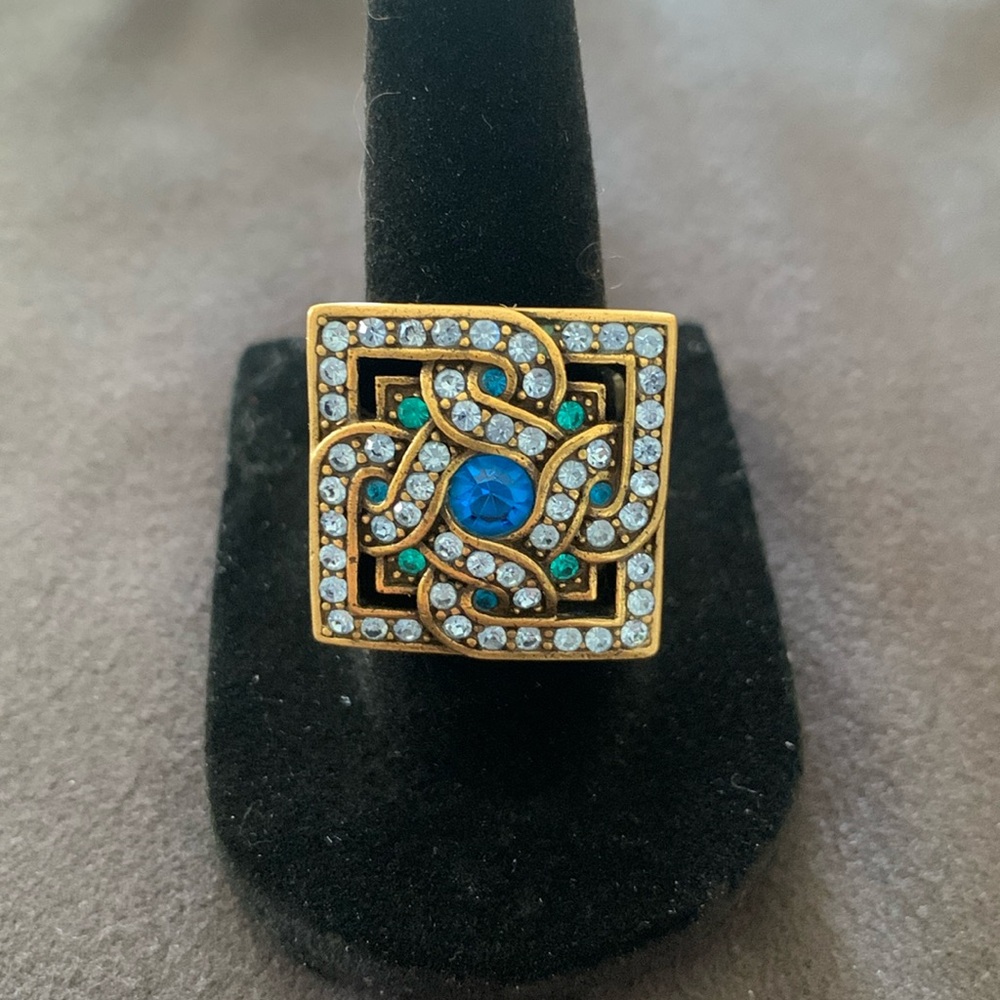 LaVintage Shades of Blue Serendipity Ring, size 7
